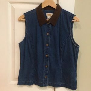Talbots denim sleeveless top